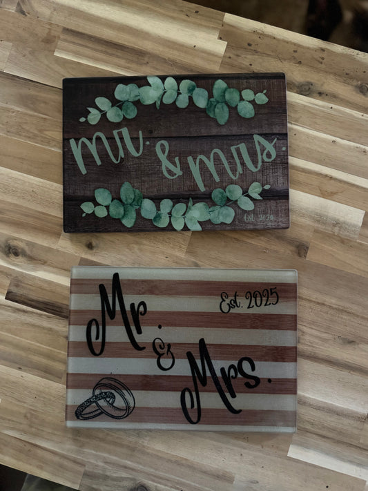 Mr. & Mrs., Wedding, Cutting Board, Charcuterie
